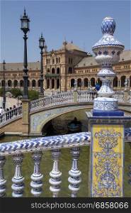 Plaza de Espana in the city of Seville in the Andalusia region of Spain