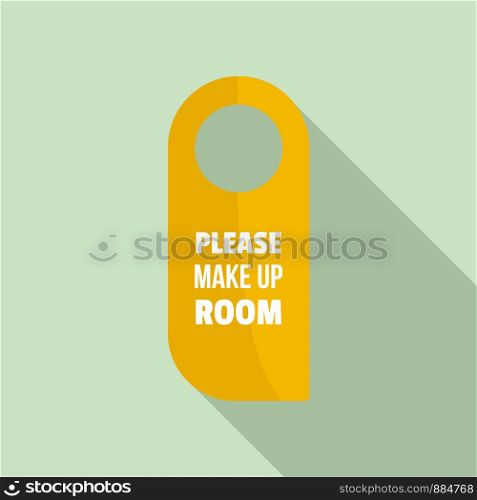 Please make up room hanger tag icon. Flat illustration of please make up room hanger tag vector icon for web design. Please make up room hanger tag icon, flat style
