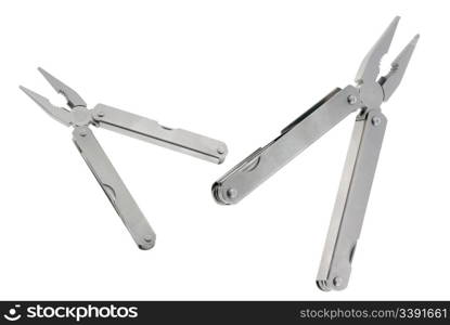 pliers. The manual tool from the chromeplated steel, isolated on a white background