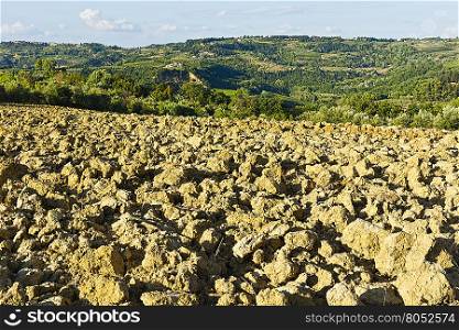 Plowed Hills of Tuscany in the Autumn