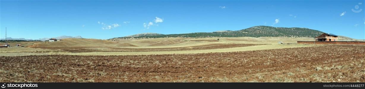 Plowed land in Turkey