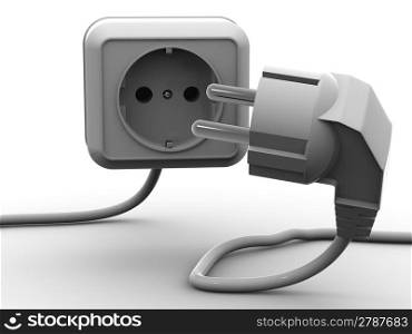 Plug and socket. 3d