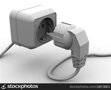 Plug and socket. 3d