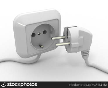 Plug and socket. 3d