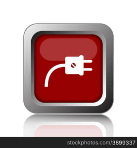Plug icon. Internet button on white background