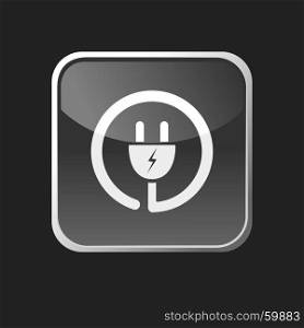Plug icon on grey square button