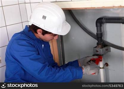 plumber at work