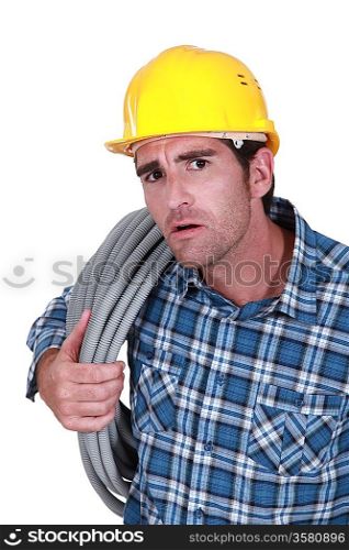 plumber looking stunned