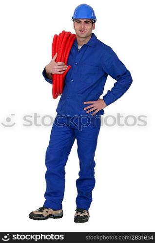 plumber posing