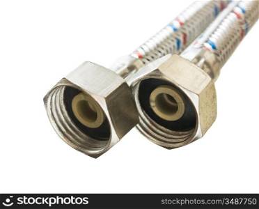 plumbing hoses isolated on white background
