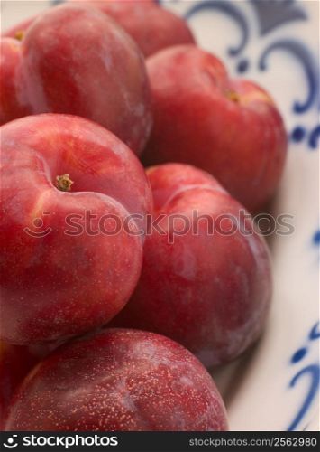Plums in dish