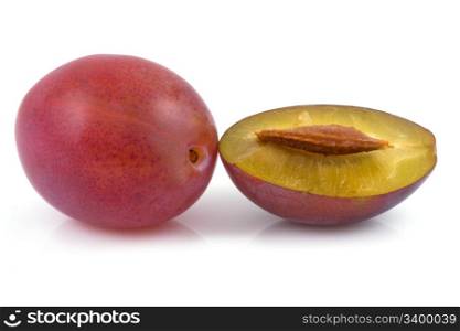 plums isolated on a white background