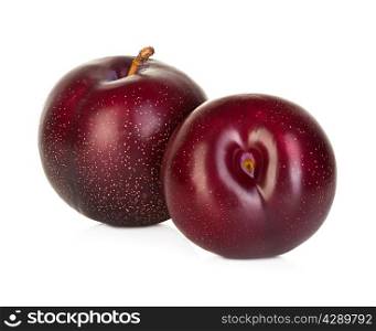 plums isolated on a white background