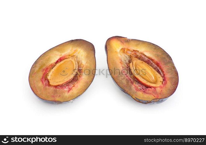 plums isolated on white background 