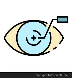 Plus contact lens icon. Outline plus contact lens vector icon color flat isolated. Plus contact lens icon color outline vector