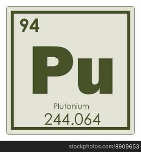 Plutonium chemical element periodic table science symbol