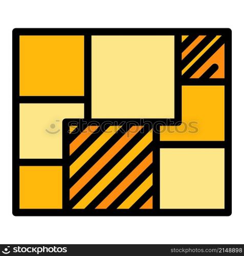 Plywood icon. Outline plywood vector icon color flat isolated. Plywood icon color outline vector