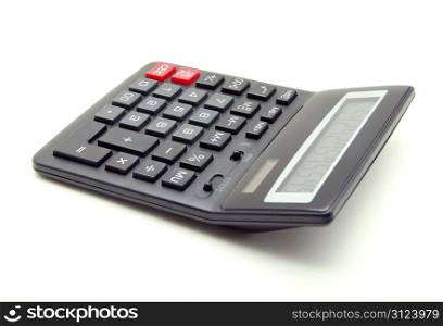 pocket calculator on a white background