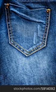 pocket of jeans. Background of denim texture