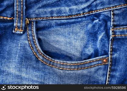 pocket of jeans. Background of denim texture