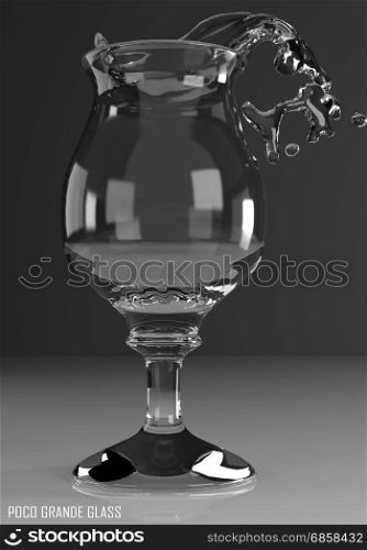 poco grande glass 3D illustration on dark background
