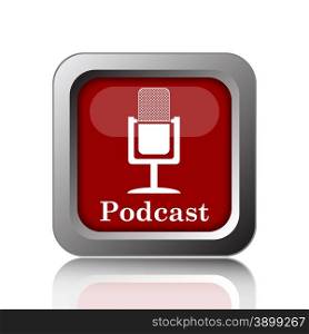 Podcast icon. Internet button on white background