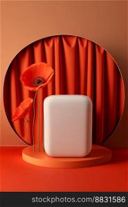 Podium for product advertisement or restaurant menus minimalist design