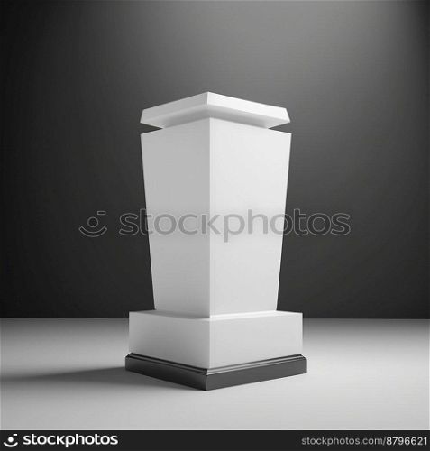 Podium for product advertisement or restaurant menus with black and white background 3d illustrated