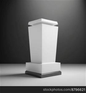 Podium for product advertisement or restaurant menus with black and white background 3d illustrated