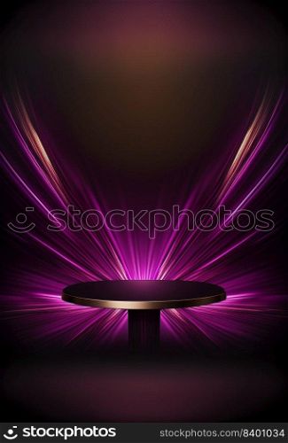 Podium for product advertisement or restaurant menus with colorful background, minimalist design