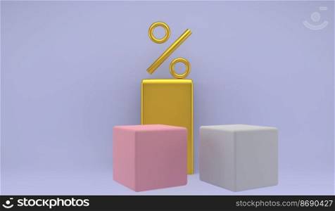 Podium for top position with percentage symbol for concept: champions of percent, discount or winner in market competition. 3d.. Podium for top position with percentage symbol for concept: champions of percent, discount or winner. 3d.