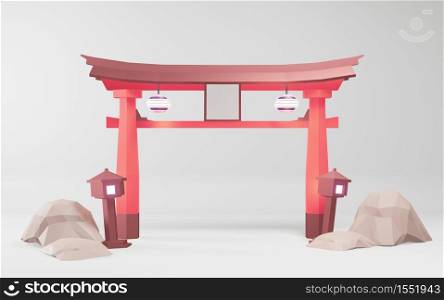 Podium Japanese products for editing. 3D rednering