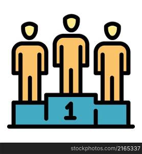 Podium store sell icon. Outline podium store sell vector icon color flat isolated. Podium store sell icon color outline vector