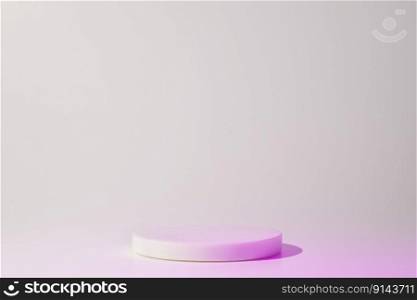 Podium with neon colors for product, cosmetic presentation. Creative mock up in pink, magenta and white. Pedestal or platform for beauty products. Podium with neon colors for product, cosmetic presentation. Creative mock up in pink, magenta and white. Pedestal or platform for beauty products.