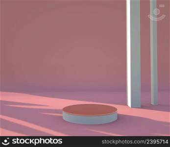 Podium with shadow of leaves. Product Presentation background. 3d rendering.. Podium with shadow of leaves. Product Presentation background. 3d rendering - illustration.