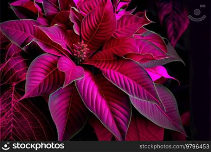 poinsettia flower or Christmas star shaded trending in viva magenta colors. poinsettia flower or Christmas star