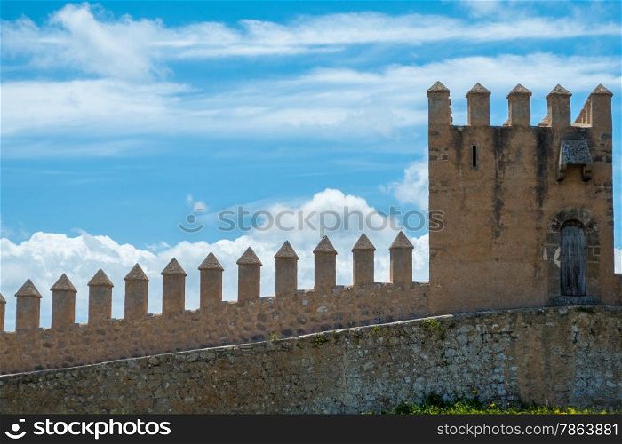 Pointed and Strong Dramatic Castle Defenses with Cloudy Sky