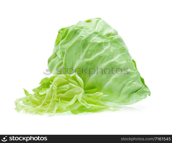 pointed cabbage isolated on white background