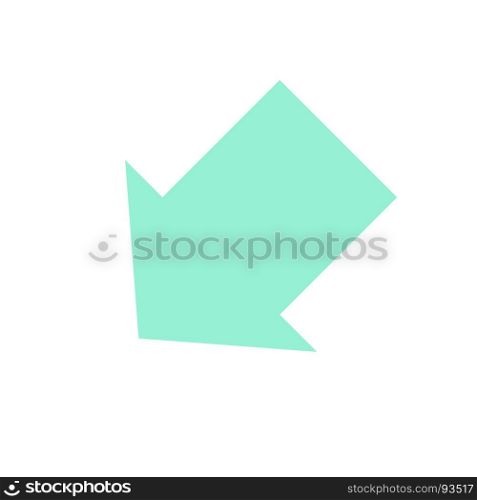 Pointer, arrow in modern flat style. Arrow button isolated on white background. Symbol for web design, site, app, UI.