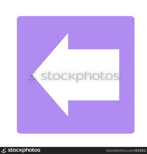 Pointer, arrow in modern flat style. Arrow button isolated on white background. Symbol for web design, site, app, UI.