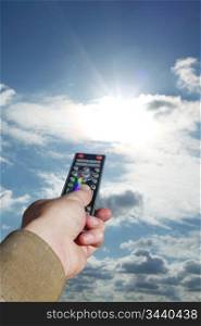 Pointing remote at the sky