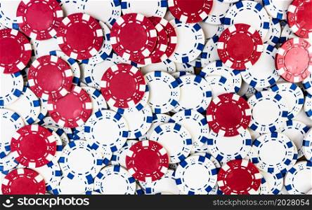 Poker chips background. Casino concept for business, risk, chance, good luck or gambling