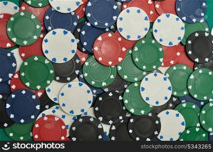 poker chips with shallow depth of field