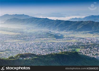 Pokhara city, view from Sarangkot hill, Nepal