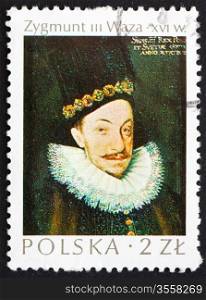 POLAND - CIRCA 1974: a stamp printed in the Poland shows King Sigismund Vasa, King of Poland, painting by Marcin Kober, circa 1974