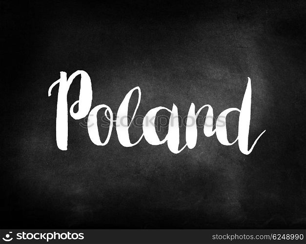 Poland written on a blackboard