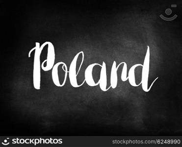 Poland written on a blackboard