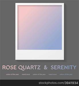 Polaroid frame with trend color 2016. Rose quartz and serenity. Polaroid frame with trend color 2016. Rose quartz and serenity design