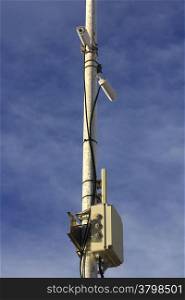 pole with surveillance cameras