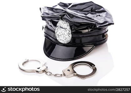 Police accessories isolated on white